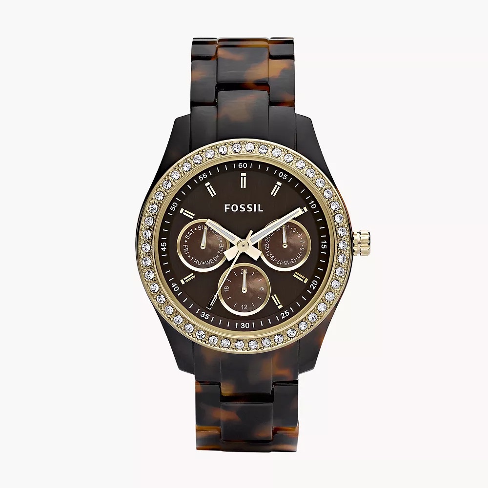 Fossil "Stella" Tortoise Resin Watch ES-2795